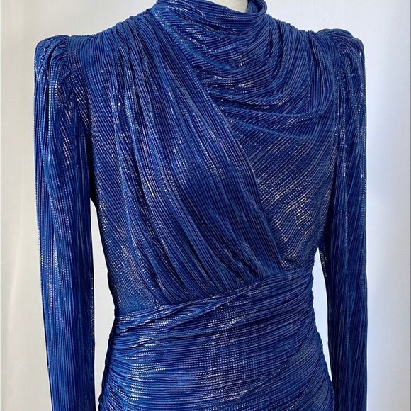 SABINA MUSÁYEV Maya Foiled Pleated Knit Minidress size M - Picture 9 of 12